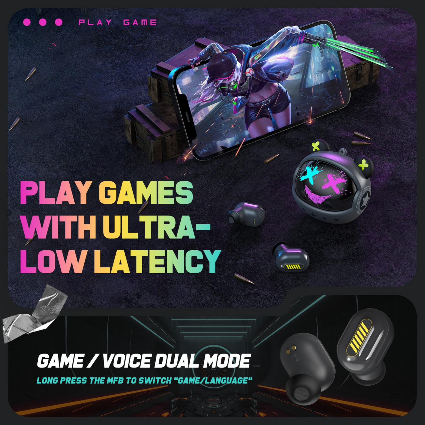 Auriculares Gaming Inalámbricos | Baja Latencia & ENC