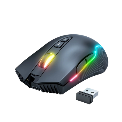 Ratón Gamer Inalámbrico 2.4GHz | RGB, 7 Botones, DPI Ajustable